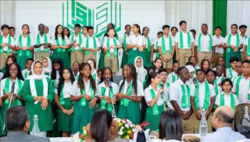 Celebrating the Grade 6 graduating class at the Aga Khan Nursery and Primary School, Dar es Salaam 