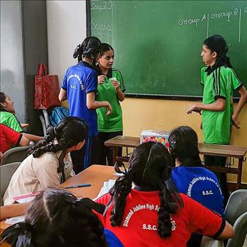 Environmental leaders at the Diamond Jubilee High School for Girls, Mumbai 