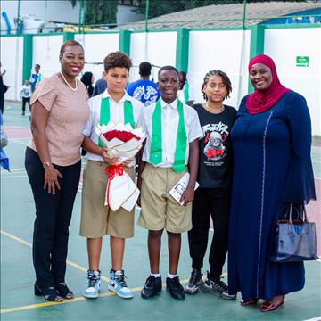 Celebrating the Grade 6 graduating class at the Aga Khan Nursery and Primary School, Dar es Salaam 